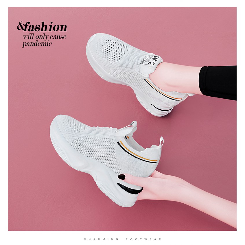 Giày nữ sneakers thể thao nữ FAROSA - T06 đế cao phong cách Hàn Quốc chất vải lưới cực thoáng