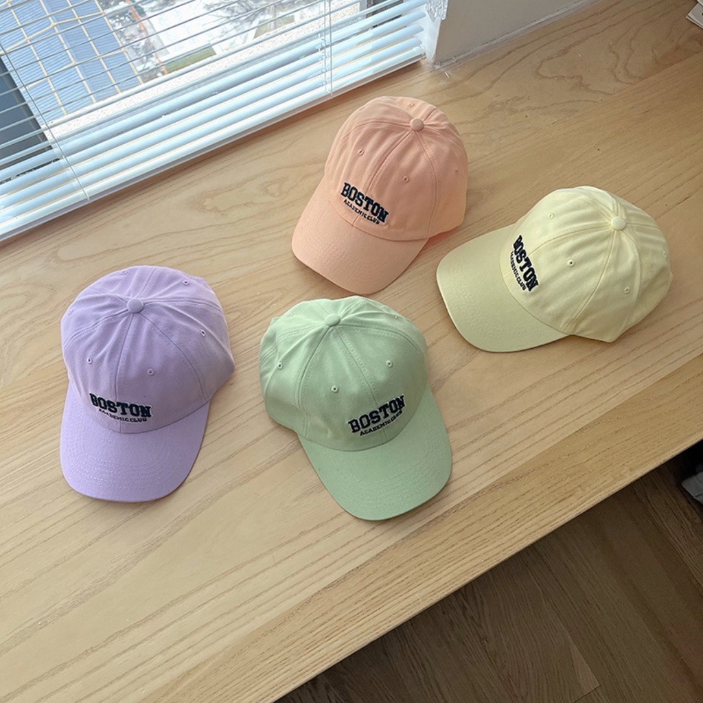 Mũ Lưỡi Trai Thêu Chữ Boston Dành Cho Nam Và Nữ Vải Cotton Thời Trang