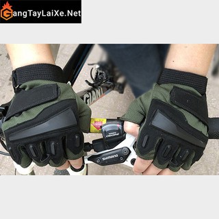 Găng tay xe máy nam chiến thuật hở ngón