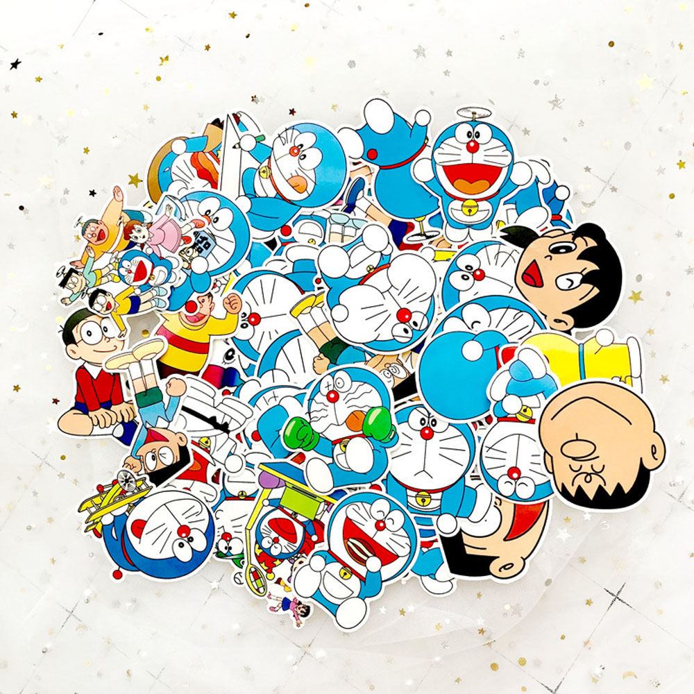 Set 60 Sticker Trang Trí Hình Doraemon Đáng Yêu