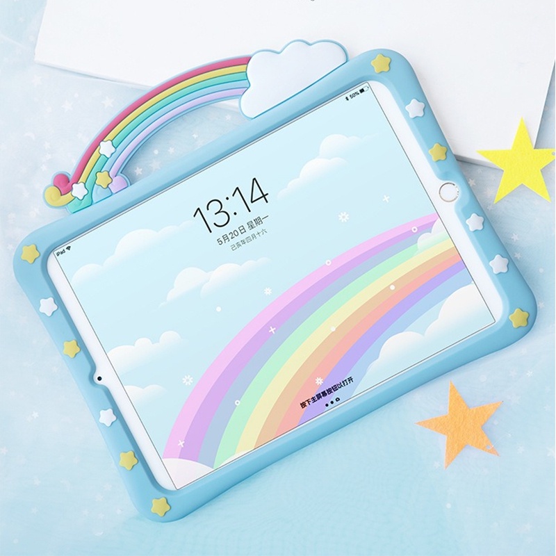 Ốp Máy Tính Bảng Họa Tiết Cầu Vồng Cho iPad 2 / 3 / 4 / Mini / Air / Pro
