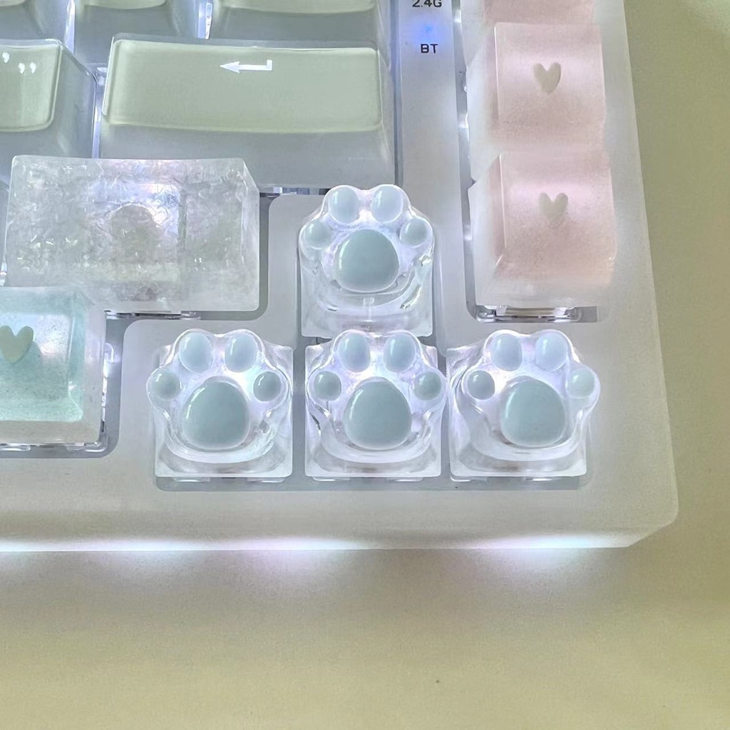Bàn Phím Cơ 2023 Bằng Nhựa resin Trong Suốt Hình Chân Mèo Nhiều Màu Dễ Thương