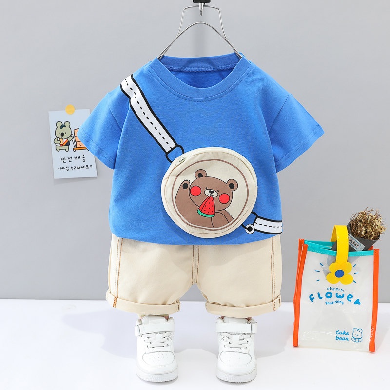 Bộ Đồ Thể Thao Áo Thun Tay Ngắn Và Quần Thời Trang Mùa Hè Mới Dành Cho Bé Trai Sơ Sinh