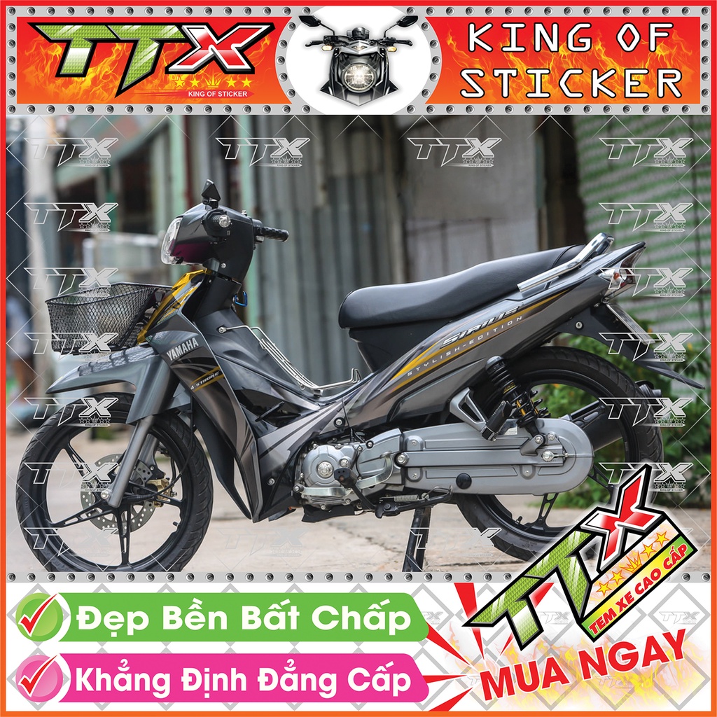 Tem Xe Sirius Xám Đen Vàng Vầng Khuyết - Tem Sirius Vàng Xám Đen Siêu Đẹp - Mẫu Team Sirius Xám Đen Vàng