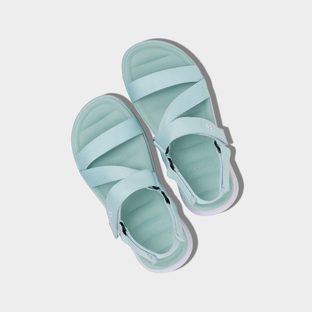 Giày Sandals Nữ Shondo F6 Sport Ombre Đế 2 Màu Xanh Mint Trắng F6S0442