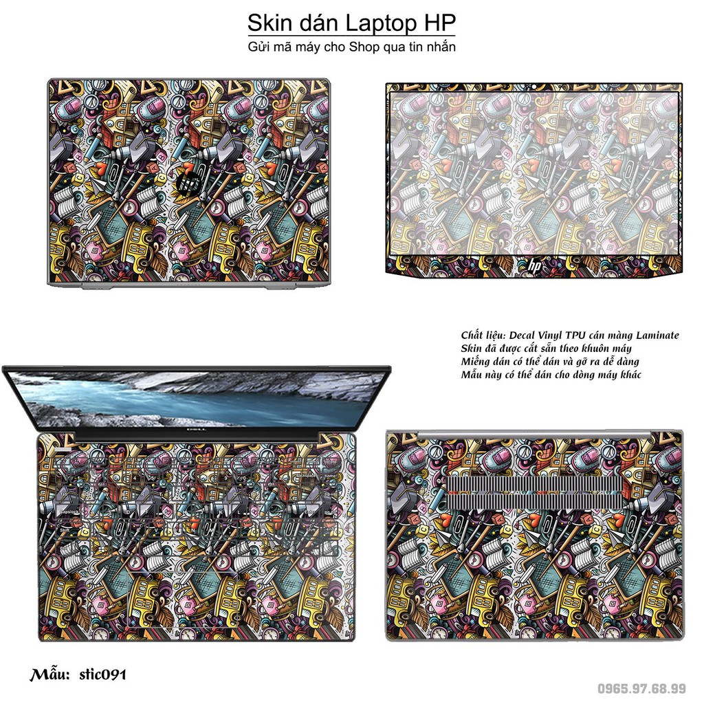 Skin dán Laptop HP in hình Hoa văn sticker nhiều mẫu 15 (inbox mã máy cho Shop)