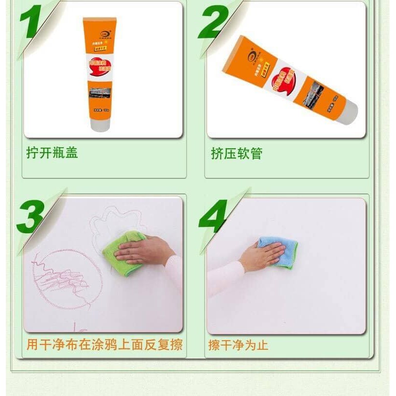 Kem tẩy xoá vết bẩn trên tường 180g Kem Tẩy Bút Sáp Màu Vẽ Tường