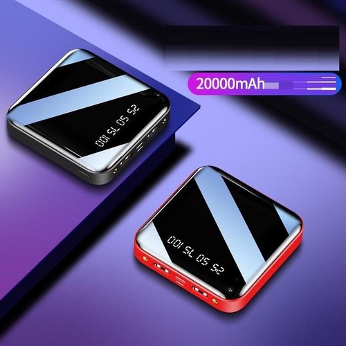 Sạc dự phòng mặt kính 20000mAh 2 đèn pin và hiển thị % pin