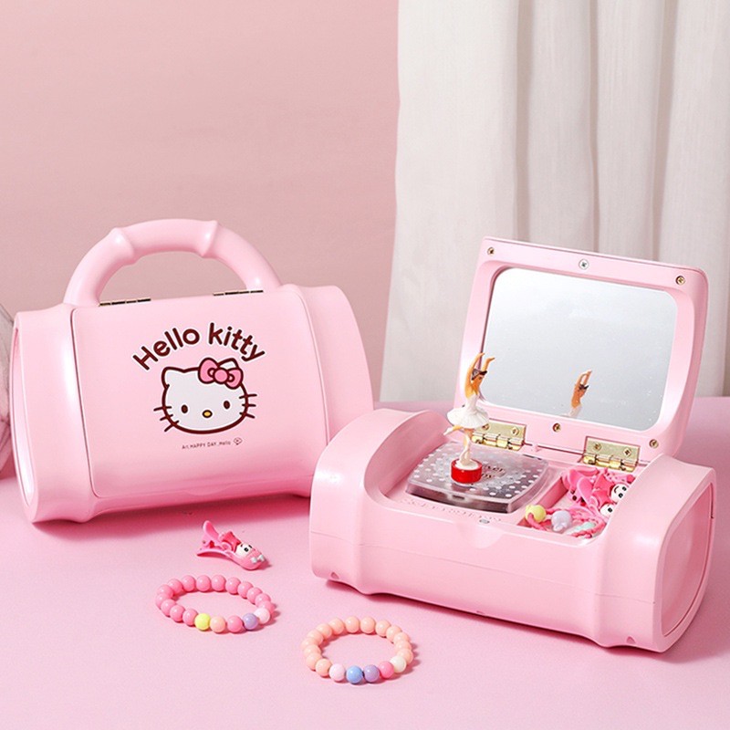 Hộp đựng phụ kiện mẫu Hello Kitty cho bé , Đồ chơi âm nhạc có phụ kiện cho bé