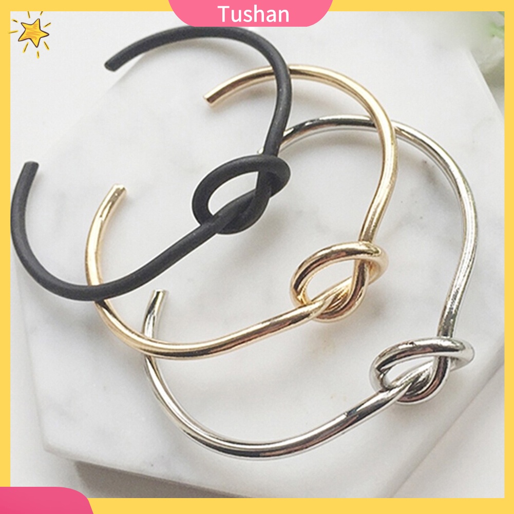 Vòng tay dạng hở kiểu dây thắt nút thời trang đơn giản dành cho nữ