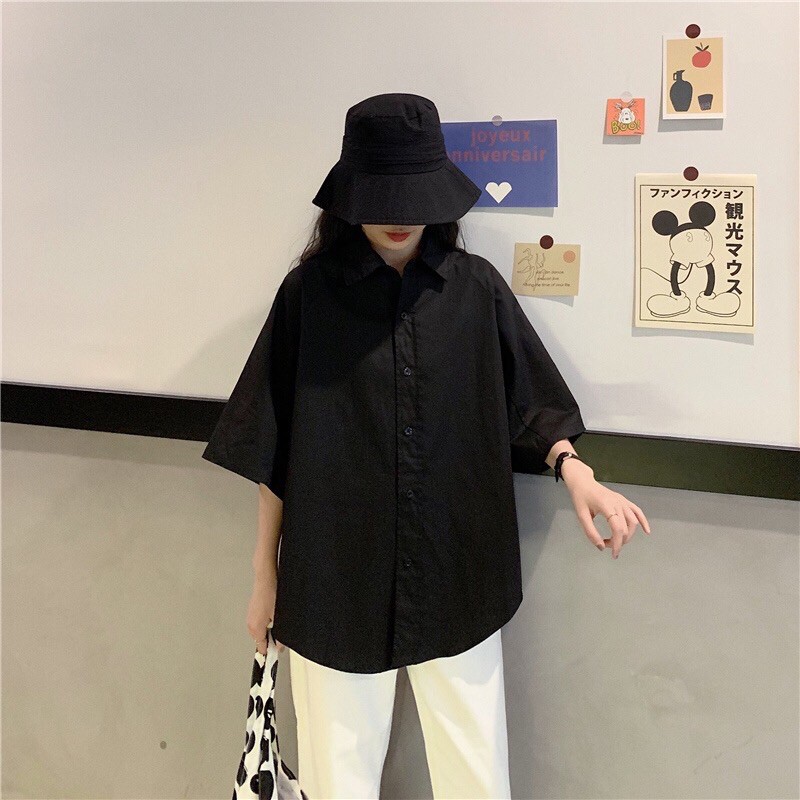 [Mã FAMARAL1 giảm 10K đơn 50K] [ẢNH THẬT ĐỘC QUYỀN REPLEI1986] Áo sơ mi đen, trắng