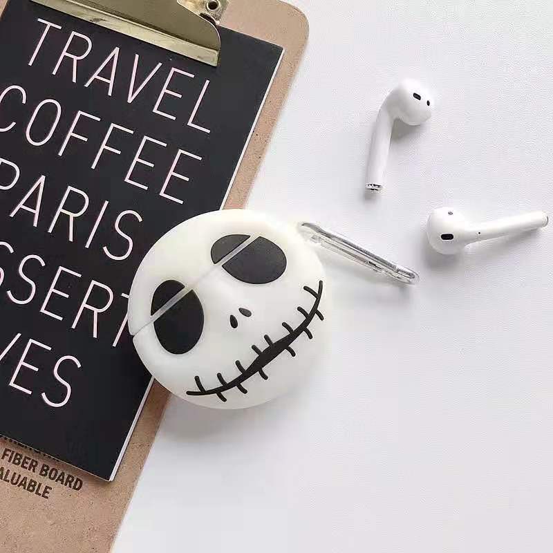 Thời Trang Vỏ Bảo Vệ Hộp Sạc Tai Nghe Airpods 3d Tws I11 I12 Inpods12 Bằng Silicon Tpu Mềm Dạ Quang Hình Đầu Lâu Halloween