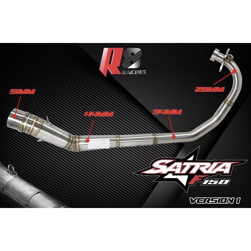 Cổ pô tăng 2 khúc R8 Racing raider Satria Fi
