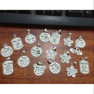 Mặt dây chuyền bạc ta khắc tên cho bé