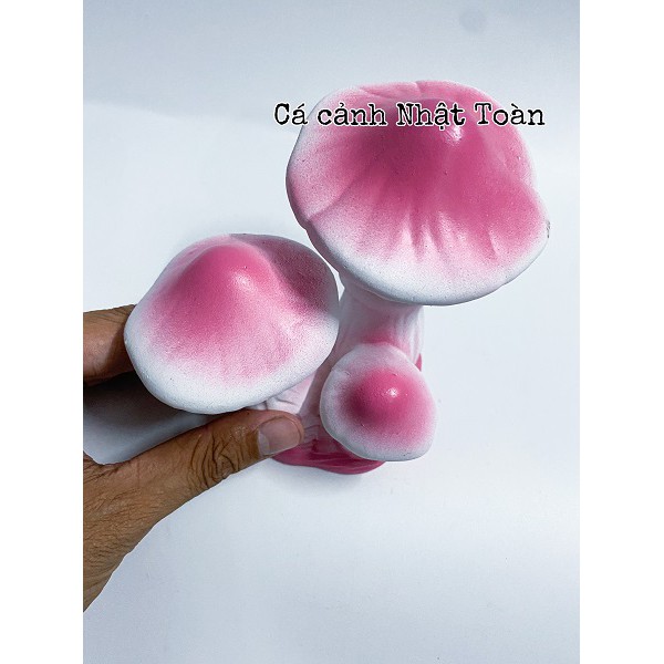 NẤM BẰNG SỨ TRANG TRÍ BỂ CÁ NON BỘ RỘNG 6CM CAO 12CM