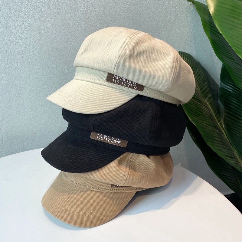 Mũ nồi beret cho bé, Mũ beret mỏ vịt chất vải kaki phong cách cổ điển Retro thu đông cho bé trai bé gái ML05