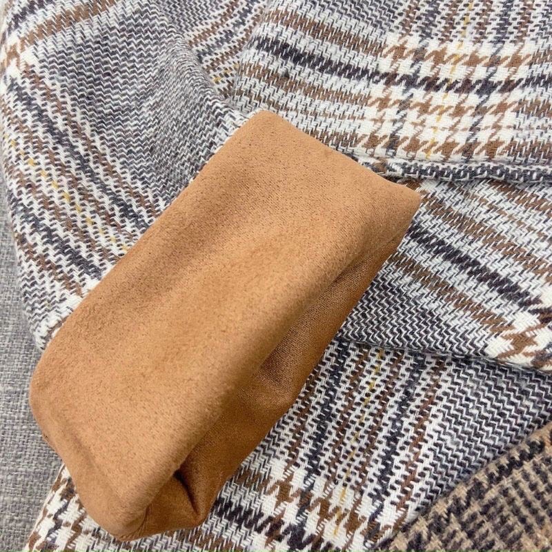 Áo dạ kẻ 4 cúc hàng Quảng Châu 2 lớp / Áo BLAZER nữ tay lật phong cách Hàn Quốc