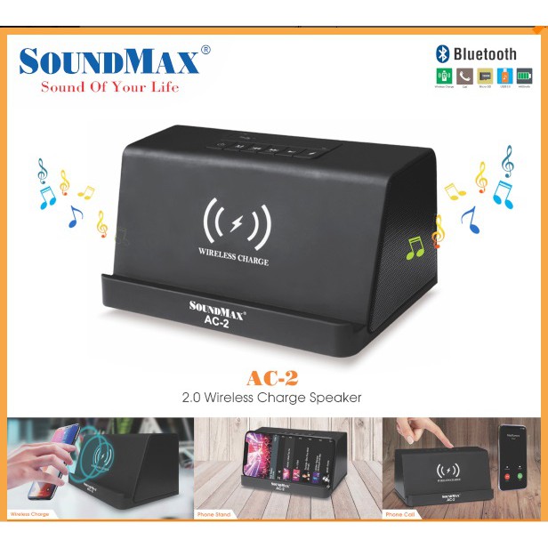 Loa bluetooth kiêm sạc không dây SoundMax AC-2 - Hàng mới