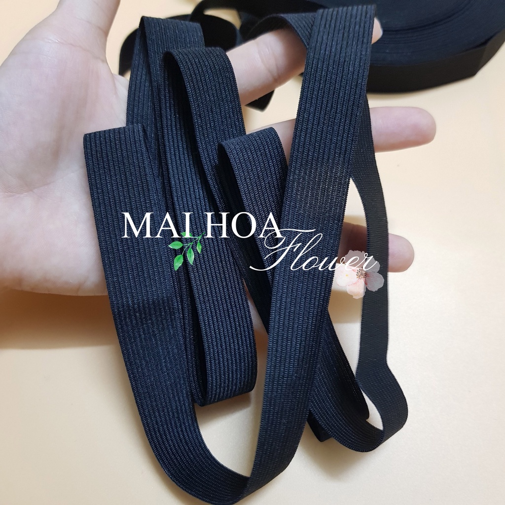 Dây thun quần đen 1.8cm chun may quần áo chất mỏng đanh dai giãn tốt Maihoaflower