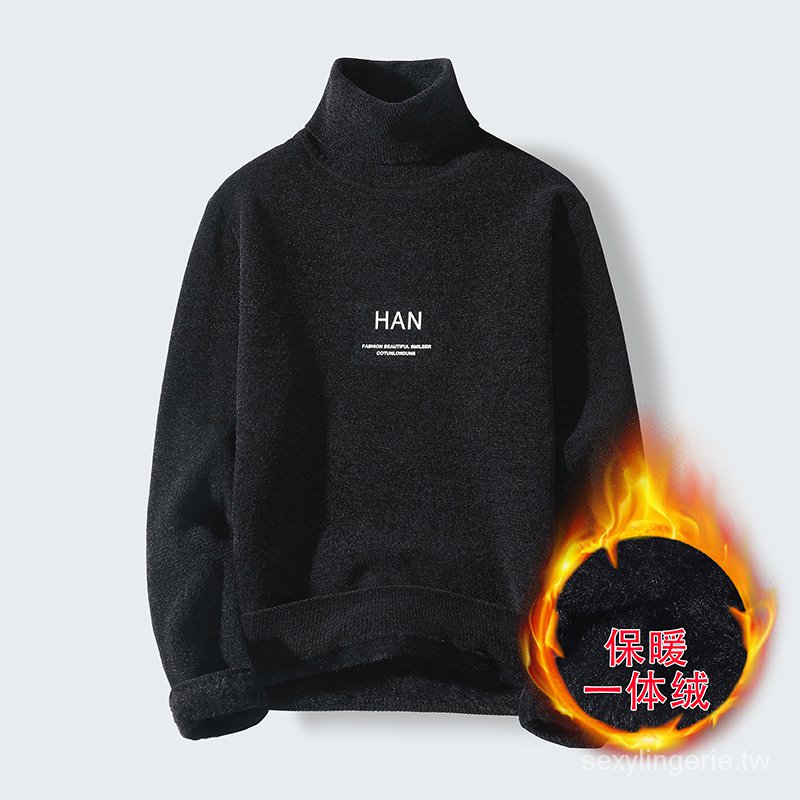 Áo sweater lông cừu lót nhung cổ lọ thời trang 2020 trẻ trung cho nam | BigBuy360 - bigbuy360.vn