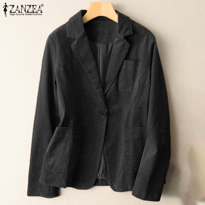 Áo blazer ZANZEA cổ bẻ dài tay có túi phía trước thời trang cho nữ