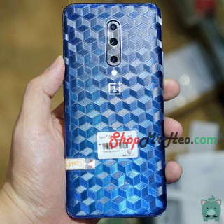 Skin Dán Mặt Sau Lưng Vân 3D OnePlus 7 Pro - One+ 7T Pro - Carbon, Hình hộp, Nhám, Vân Da