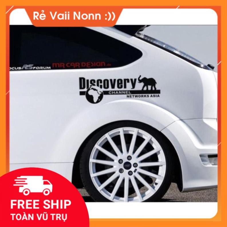 (QUÀ TẶNG LÀ VIÊN RỬA KÍNH) Tem Dán Decal Phản Quang DISCOVERY CHANNEL Phong Cách Kèm Dụng Cụ Dán Tiện Lợi