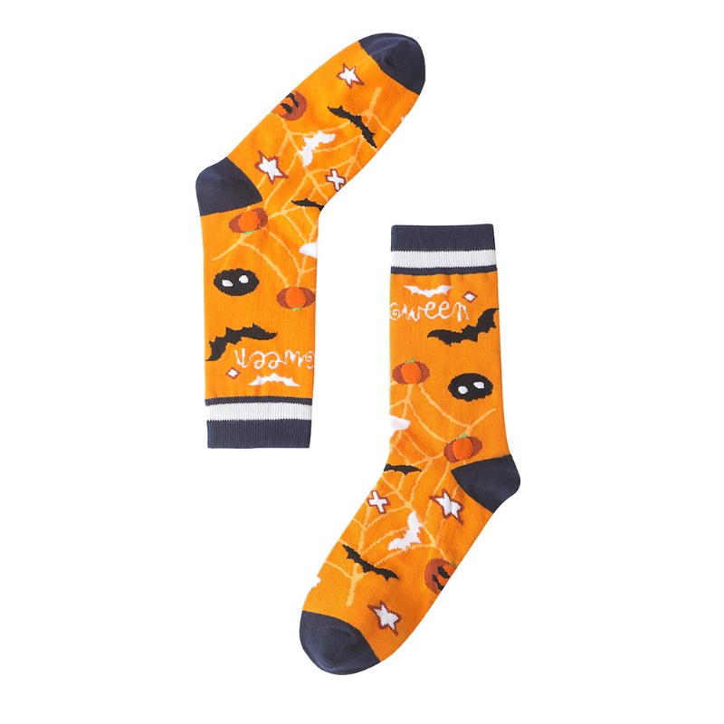 Youyo Vớ Cotton In Họa Tiết Đầu Lâu / Dơi / Bí Ngô / Đầu Lâu Nhiều Màu Sắc Mới Lạ Vui Nhộn Cho Nam