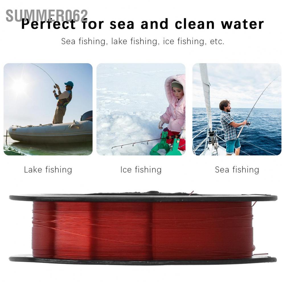 Summer062 5Pcs 100M Nylon Lure Bait Fishing Line Wearproof Strong Toughness Anti‑Bite Tackle Accessory