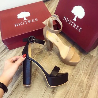 Sandal cao gót BigTree đen - nude