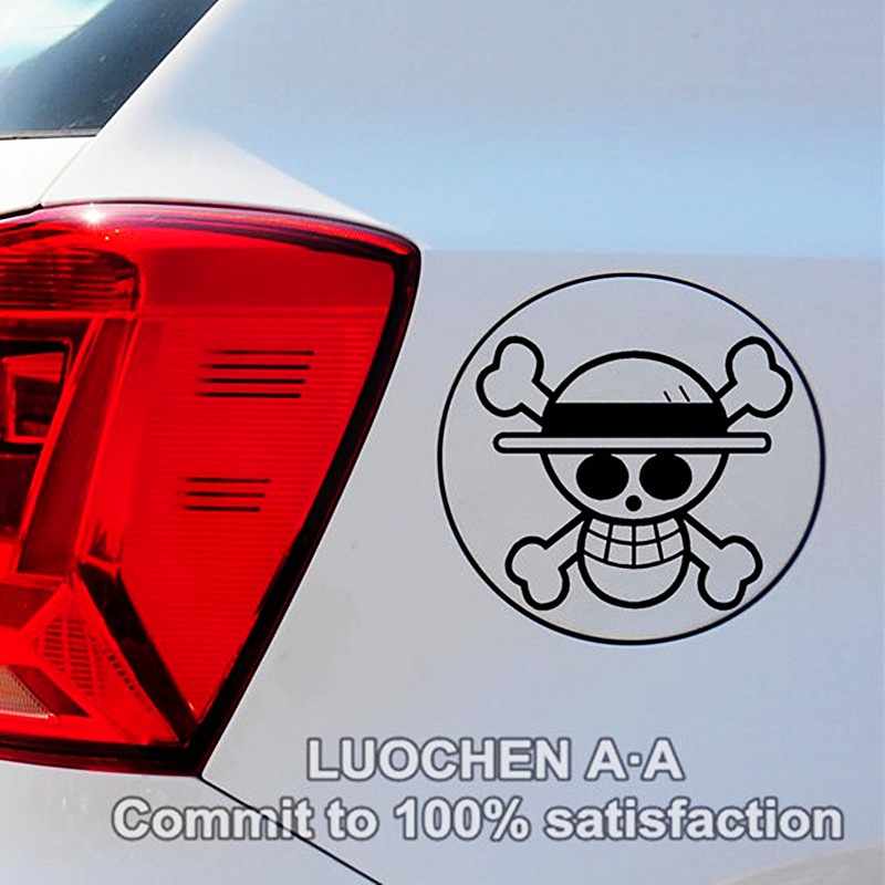 Miếng Dán Trang Trí Nắp Bình Xăng Xe Hơi / Laptop / Ipad Họa Tiết ONE PIECE Màu Phản Quang Độc Đáo