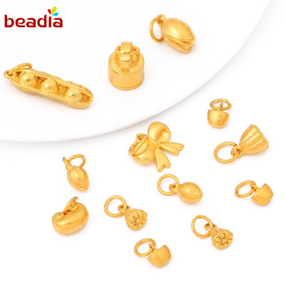 Hạt xỏ mạ vàng Beadia bằng đồng phong cách Trung Hoa làm đồ trang sức DIY