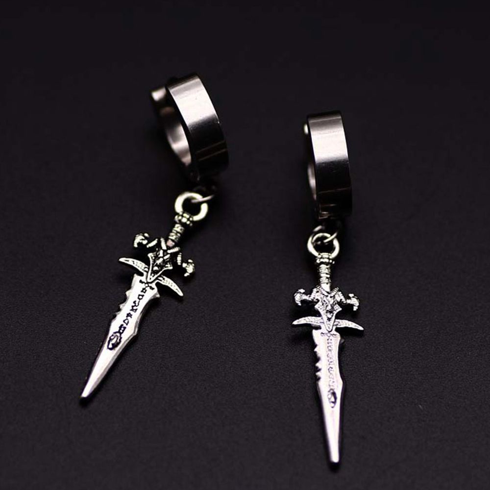 Khuyên tai thép titan không gỉ hình thánh giá cá tính cho nam và nữ