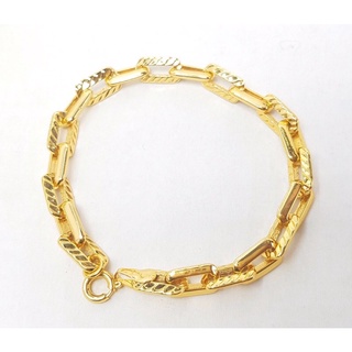 Lắc tay nữ xích kiểu vuông chạm dát vàng 18 cao cấp cực xinh