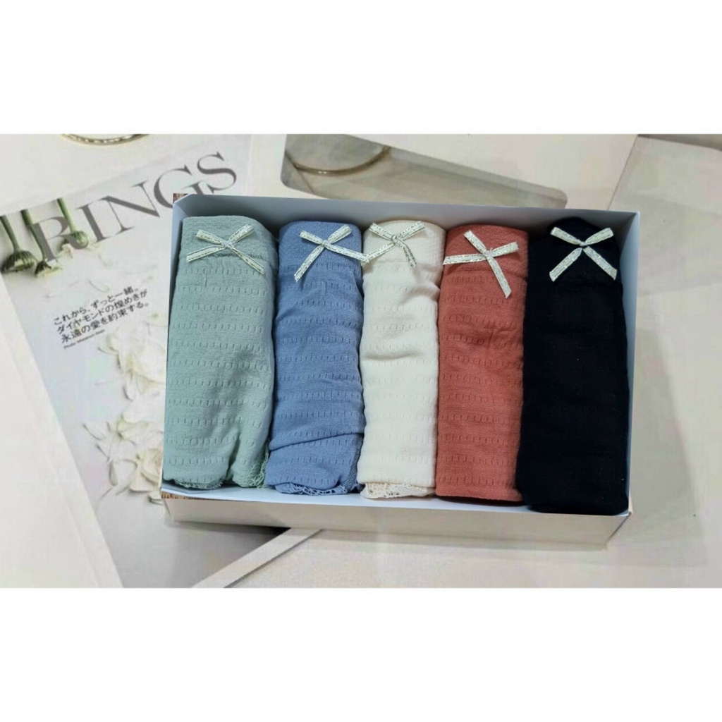 5 Quần Lót Nữ Cotton Siêu Đàn Hồi Kháng Khuẩn Xuất Nhật Viền Ren Dễ Thương Shop YUNA