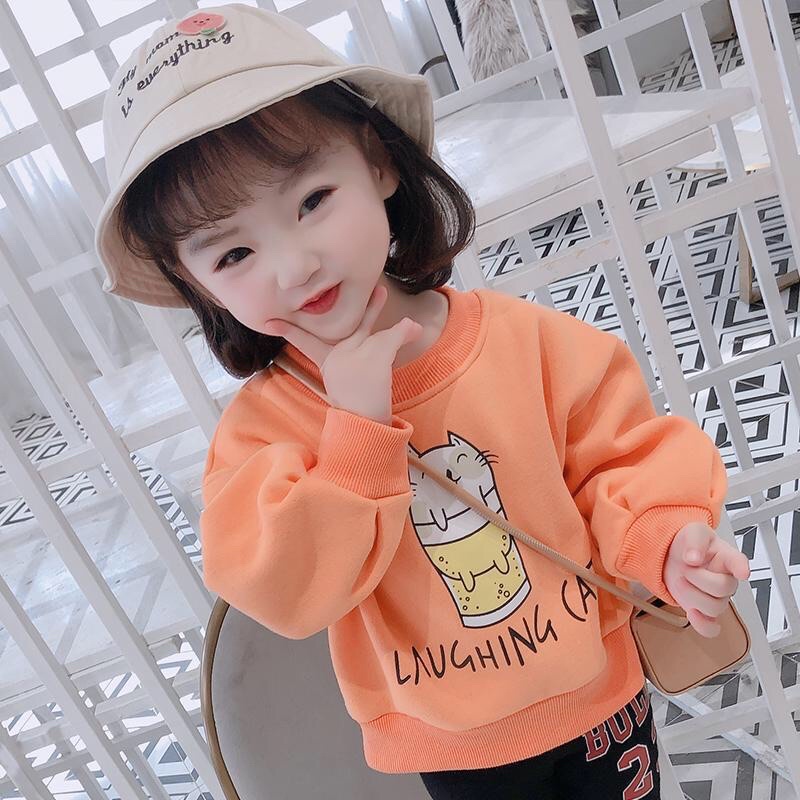 Áo bé gái,Áo phông dài tay quảng châu da cá nhiều hoạ tiết màu hàn dễ thương A0065