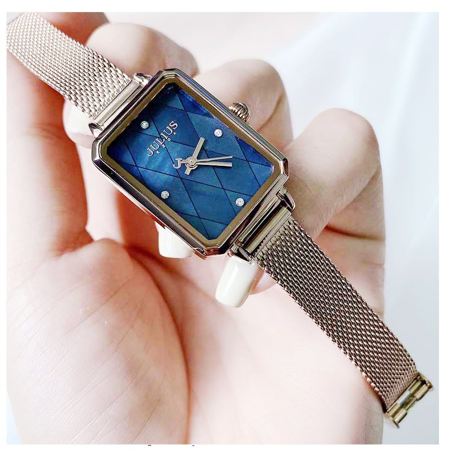 Đồng hồ nữ Julius JA-1280 dây da mặt chữ nhật (Tặng kèm 1 dây) | BigBuy360 - bigbuy360.vn