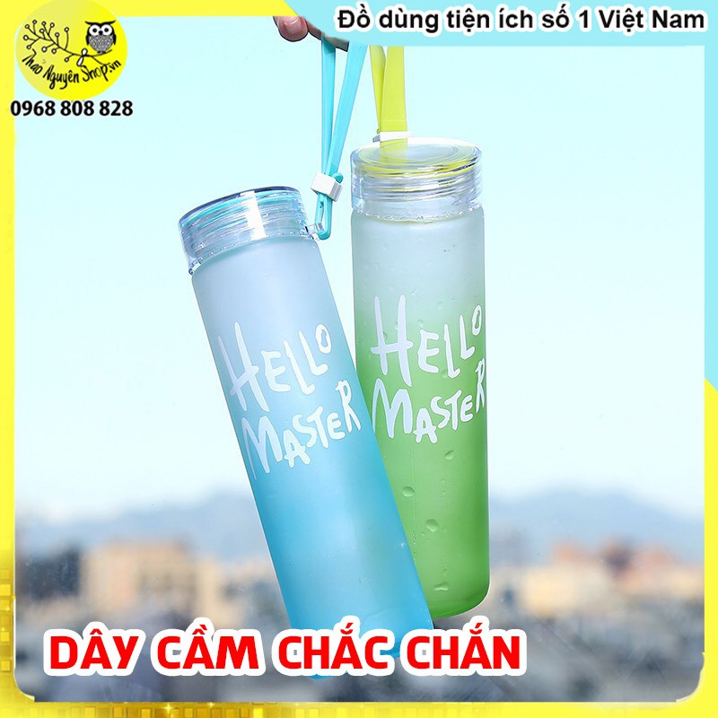 Bình nước thủy tinh Hello Master 400ml cao cấp