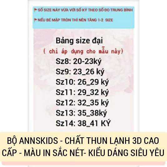 GBL44 (20kg-40kg) Bộ ngố thun lạnh in hình siêu mềm đẹp cho bé gái size đại - Bộ quần áo bé gái giá rẻ