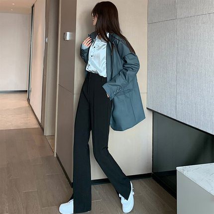 Quần Dài Lưng Cao Ống Rộng Xẻ Tà Cá Tính Cho Nữ | BigBuy360 - bigbuy360.vn