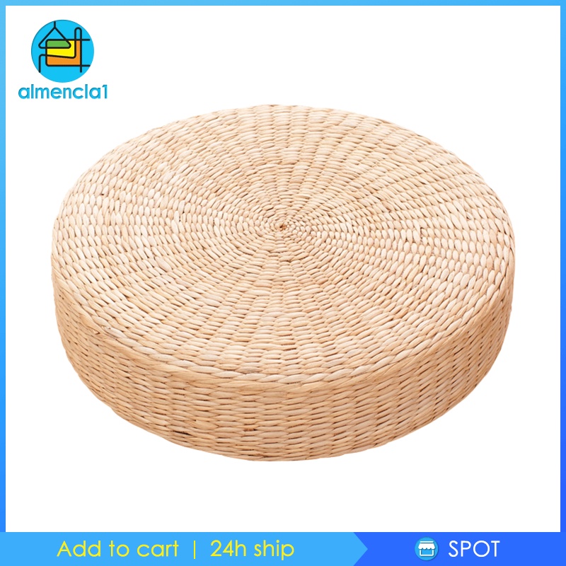 [ALMENCLA1] Round Straw Woven Tatami Cushion Floor Pouf Meditation Seat Mat