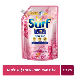 Nước Giặt Surf 3 in 1 Premium Hương Hoa Nhiệt Đới Túi 2,2,kg