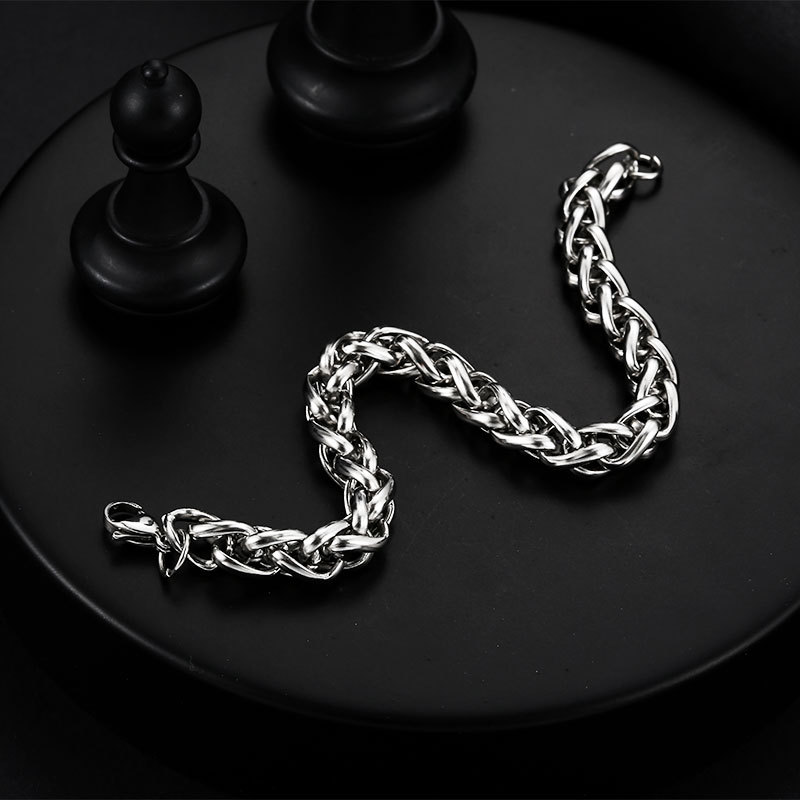 Vòng đeo tay bằng thép không gỉ phong cách hip hop cá tính