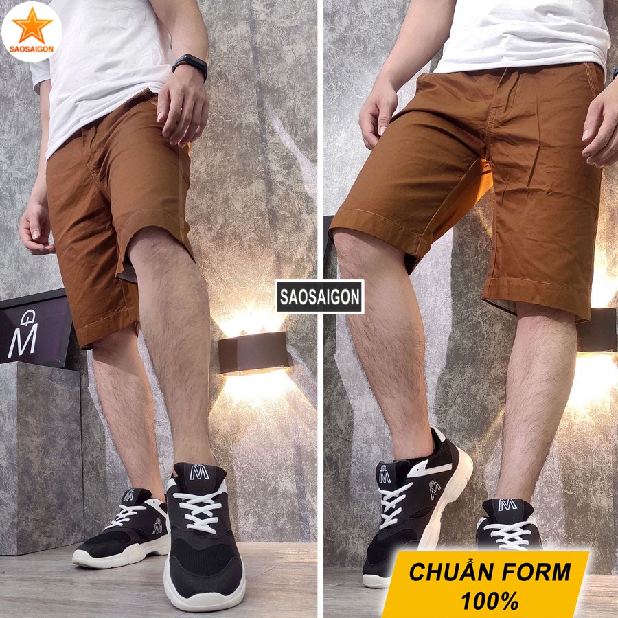 Quần short nam [ HÌNH THẬT ] vải kaki đẹp chuẩn form siêu bền SG133 Saosaigon