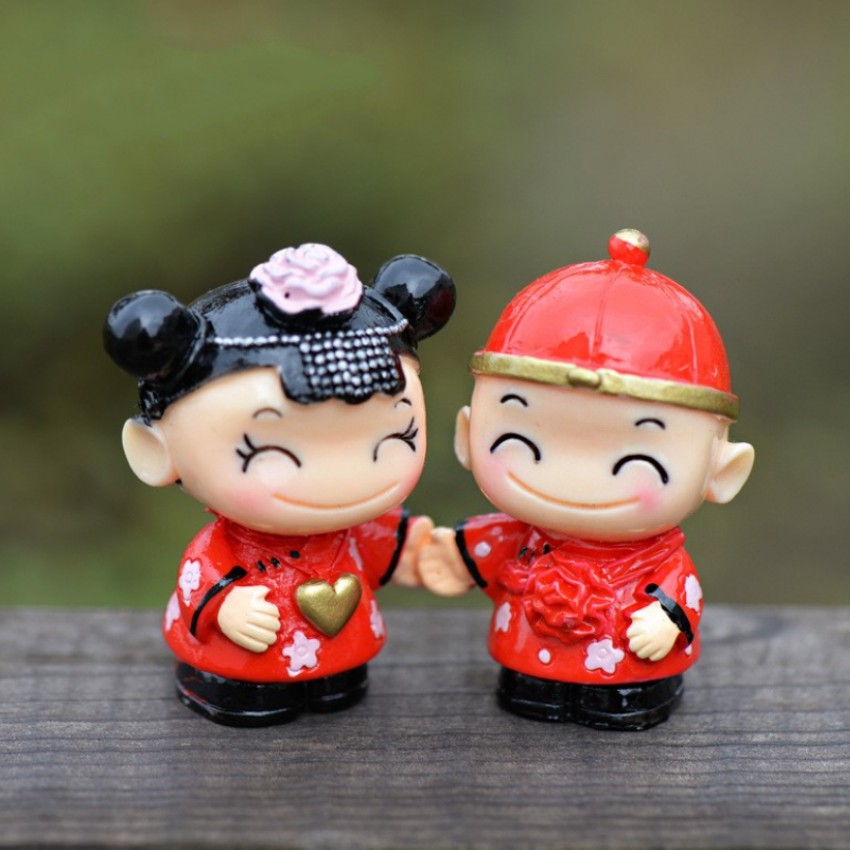Tiểu Cảnh 1 Cặp Đôi Tình Nhân Trung Hoa-Mô Hình Trang Trí Mini Chậu Cảnh,Sen Đá,Cây Bonsai-Terrarium-(1 Cặp)