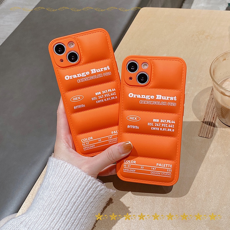 Ốp Điện Thoại TPU Mềm In Chữ Màu Cam Cho iPhone 7 8 Plus XS XR 11 12 13 Pro Max