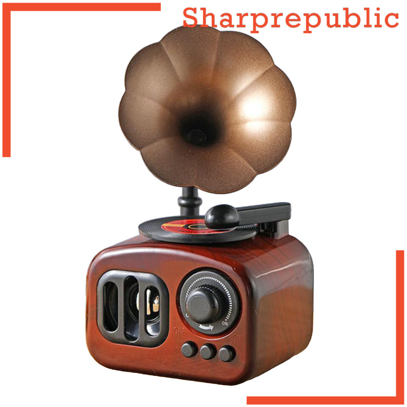 [SHARPREPUBLIC]1pc Retro Phonograph Art Music Box Ornament Home Desktop Decoration Gift Crafts