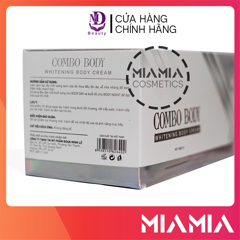 Combo Kem Body Ngày Đêm MD Beauty chính hãng - 2 hộp Kem body MD Beauty dưỡng trắng da - 8938510826402