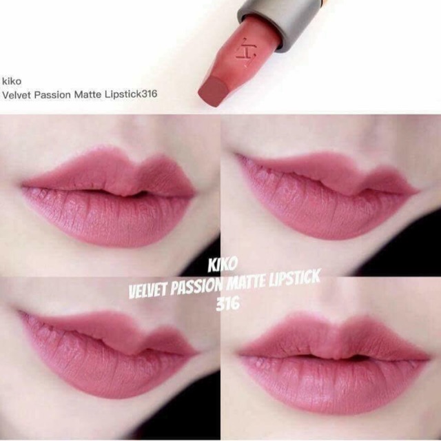 Son lì KiKo Velvet  Matte màu 316