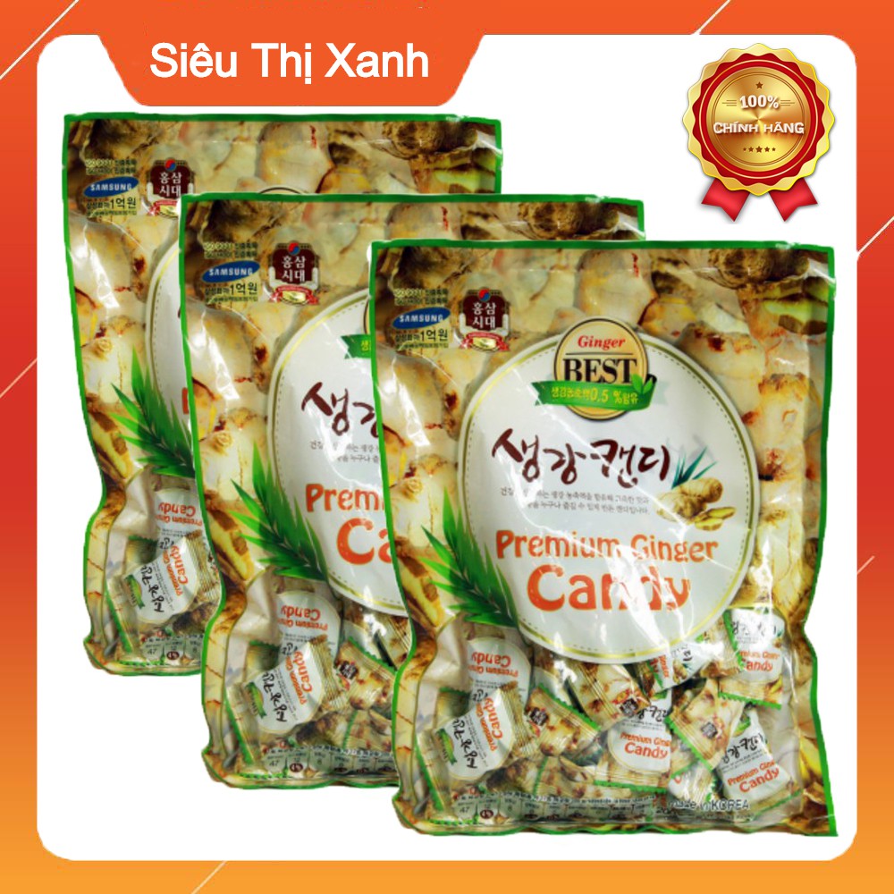 Combo 3 Gói Kẹo Gừng Cheonnyeonae Hàn Quốc Premium Ginger Candy Gói 200g - Hạn sử dụng: 2022